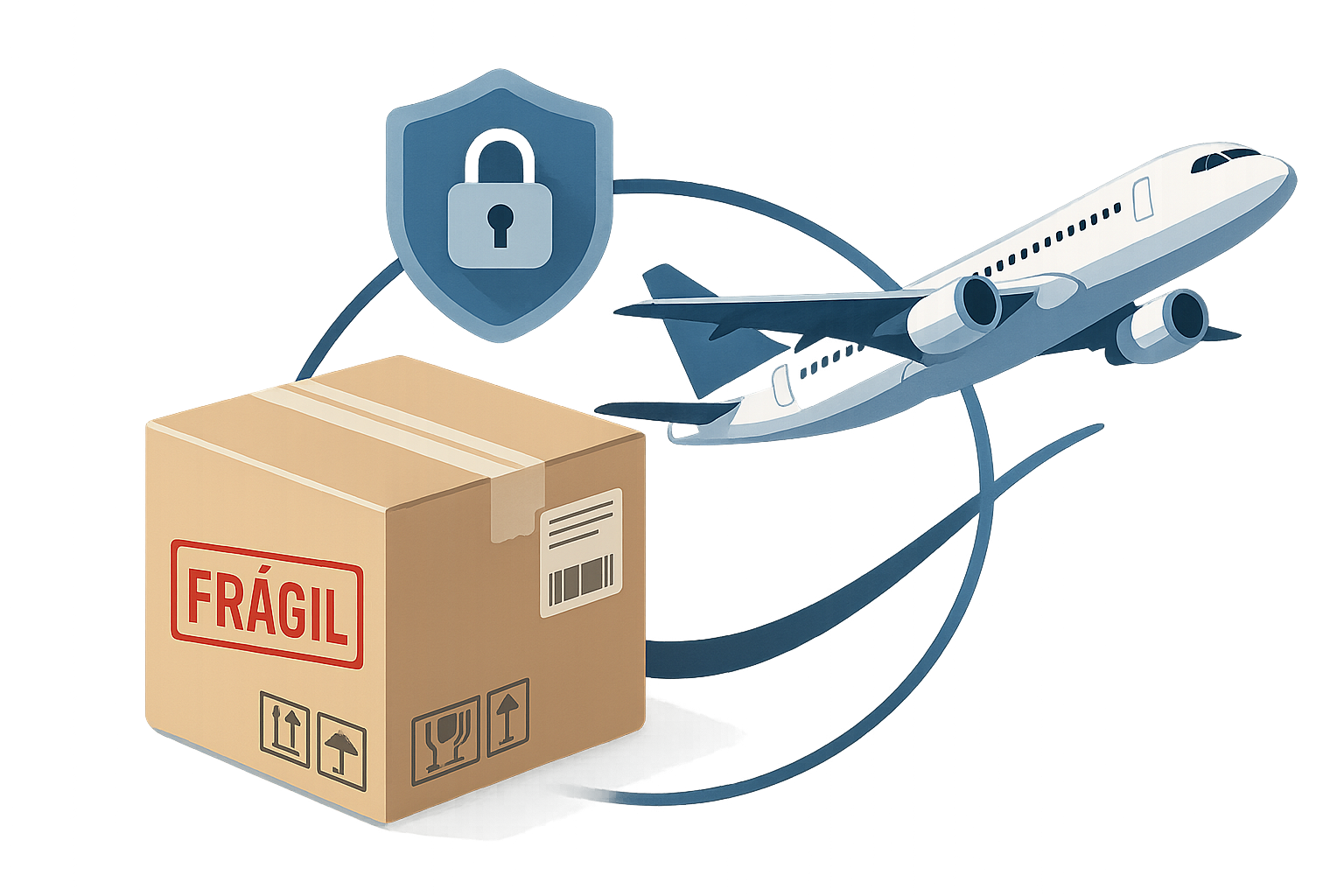 Logística internacional: caja frágil, avión y seguridad